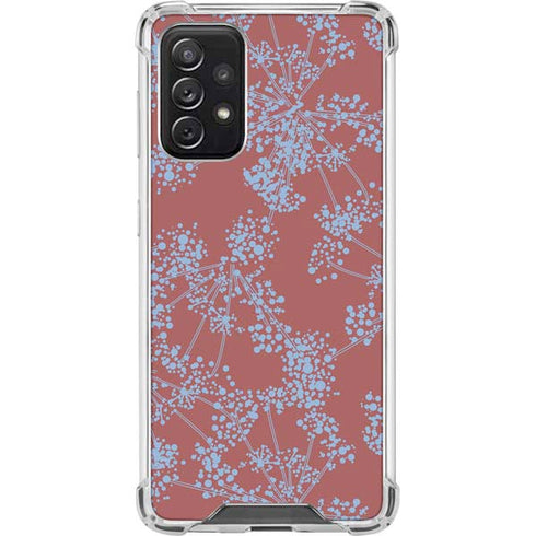 Airy Blue Floral Galaxy A72 5G Clear Case